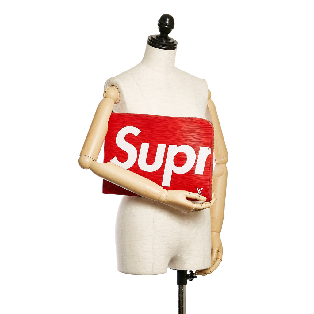 Louis Vuitton X Supreme Pochette Jour GM Red Epi