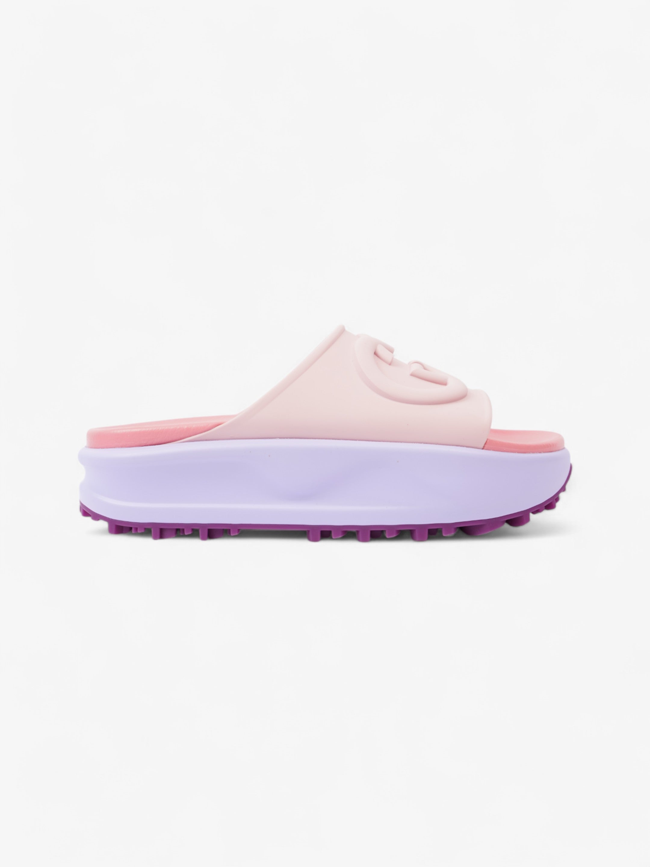 Gucci GG Platform Slides Pink / Purple Rubber EU 38 UK 5