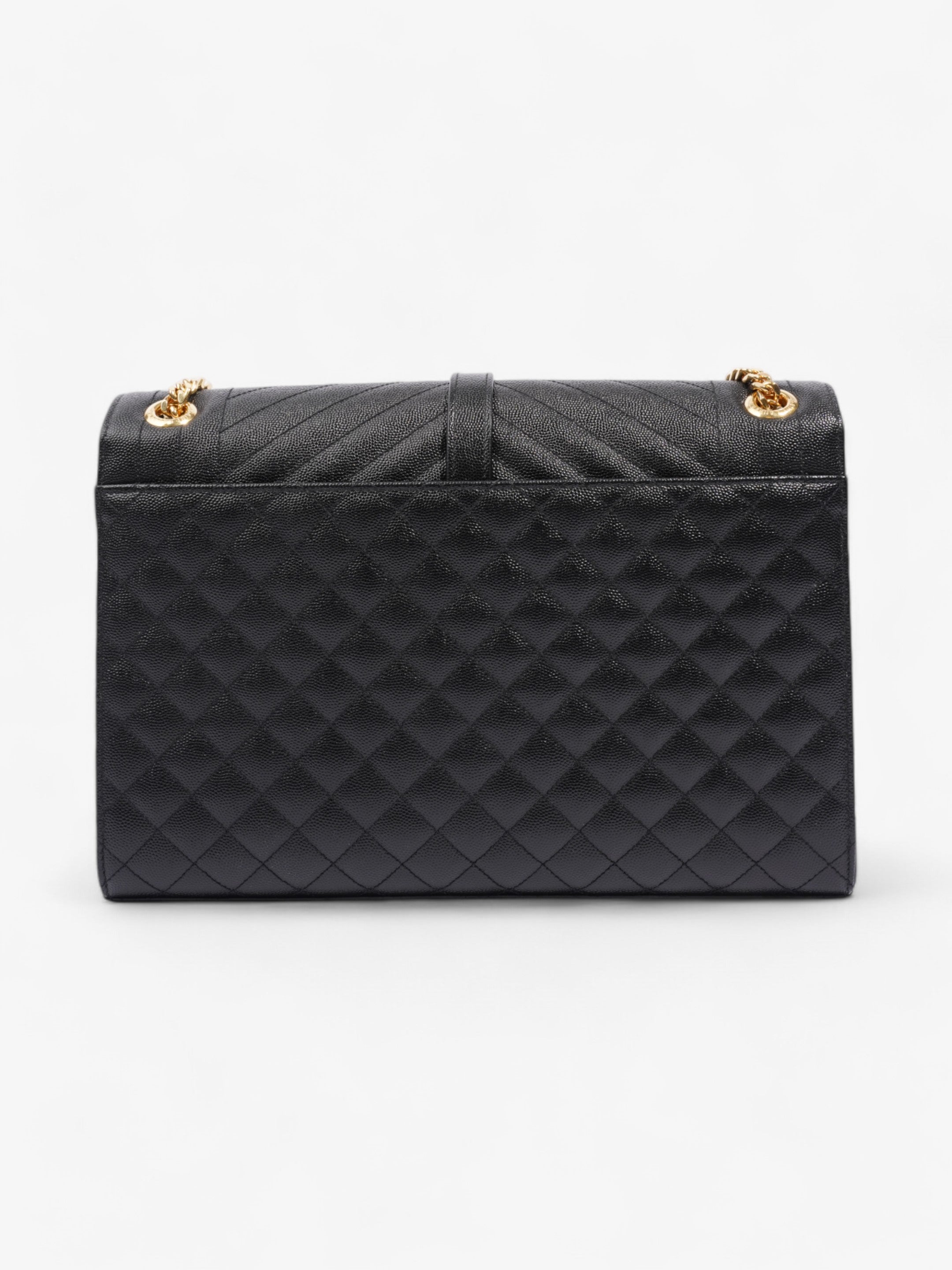 Saint Laurent Envelope Black Calfskin Leather Large