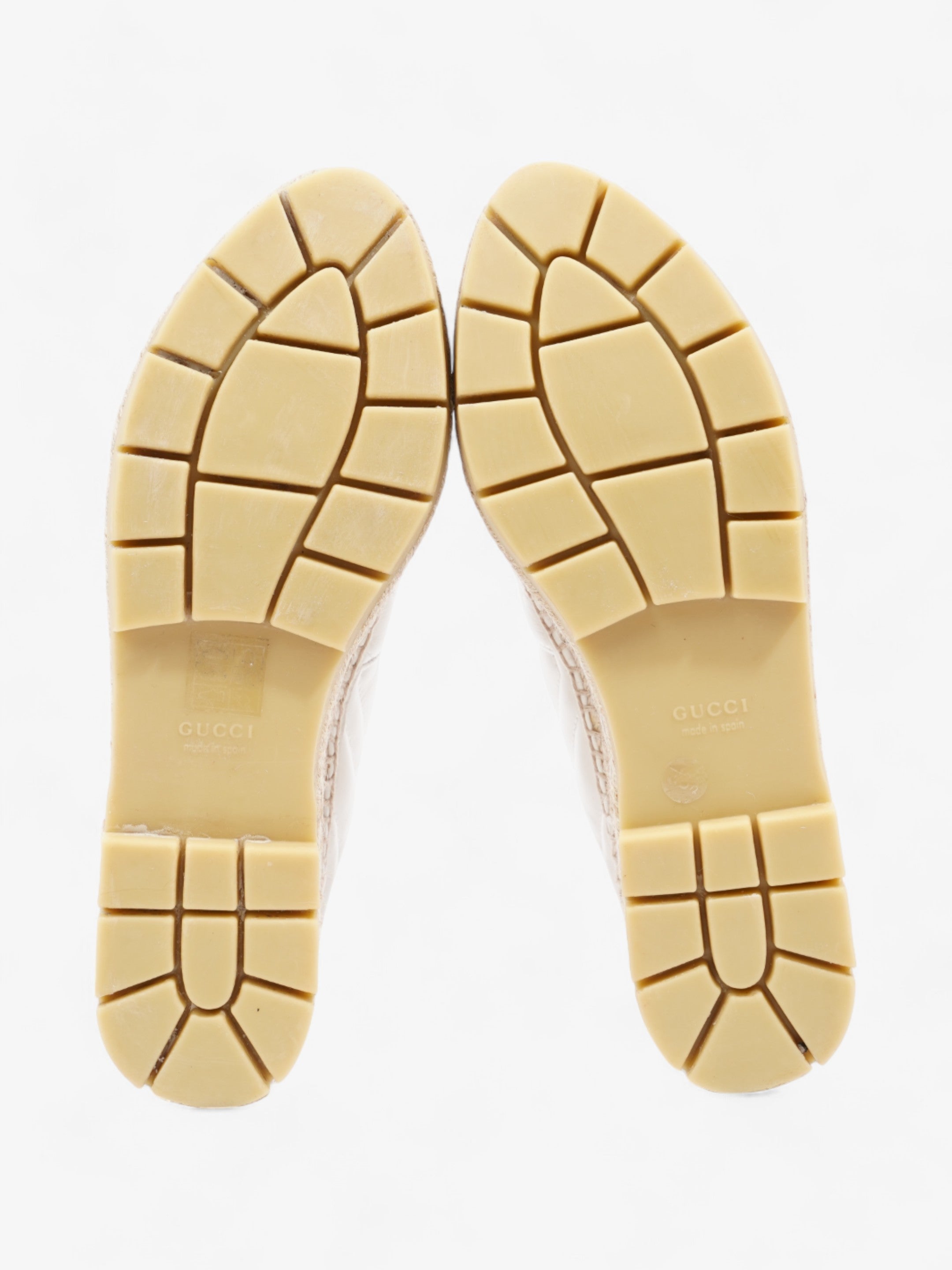 Gucci GG Marmont Platform Espadrille White / Gold Nappa Leather EU 36.5 UK 3.5