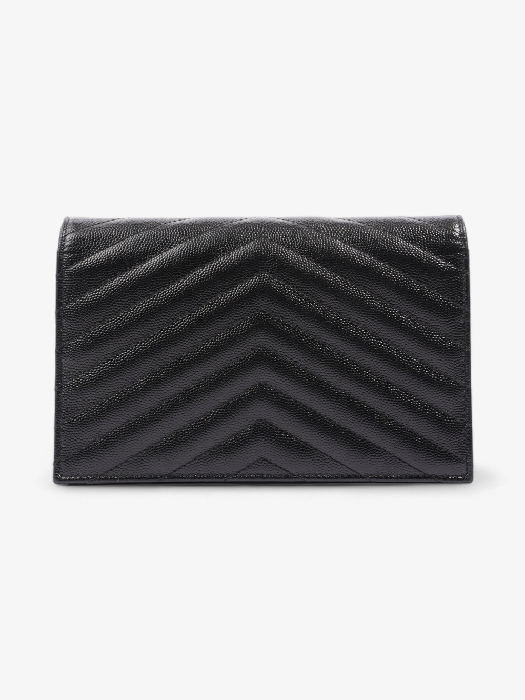 Saint Laurent Envelope Wallet On Chain Black Grained Leather