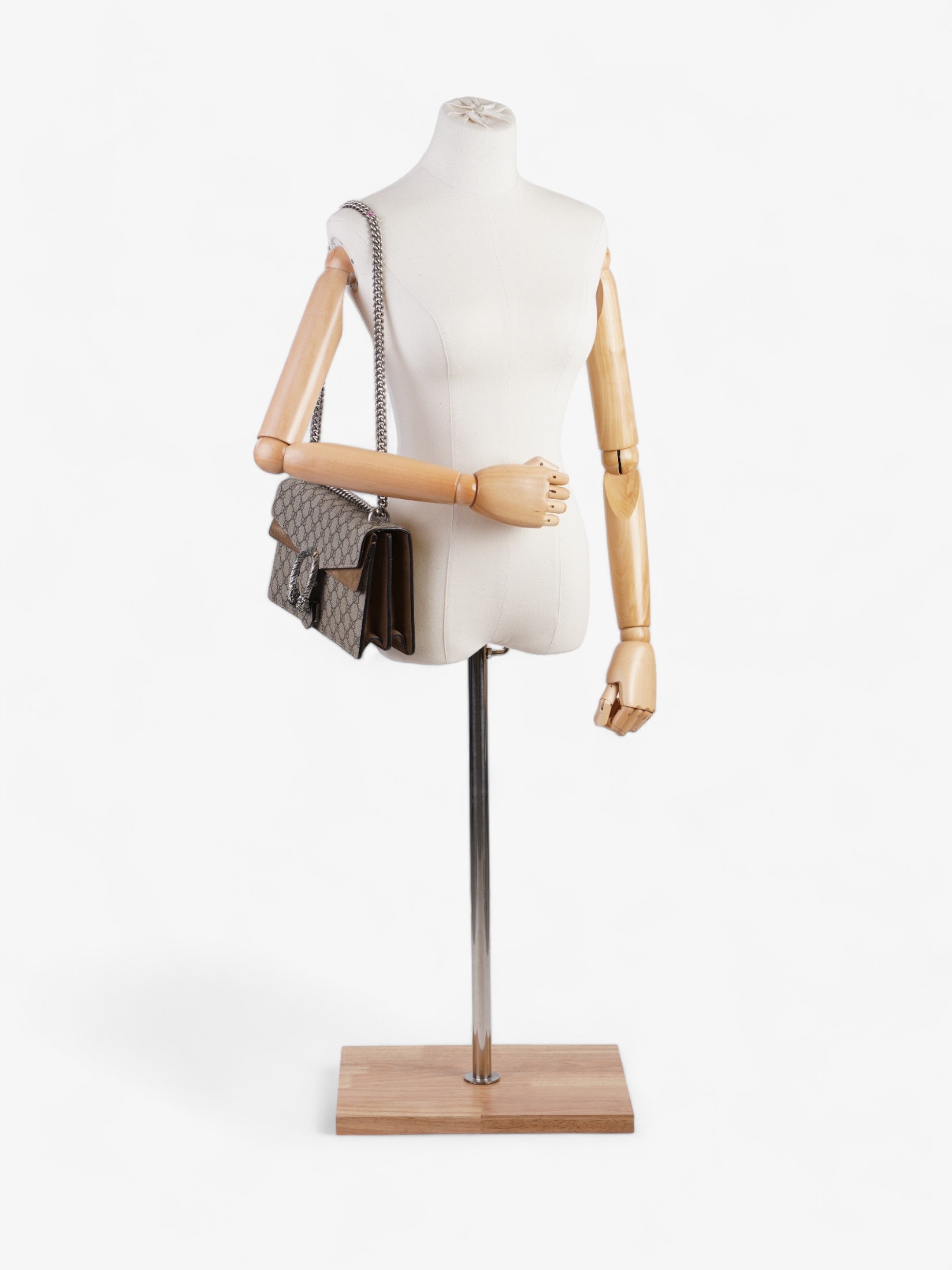Gucci Dionysus Beige And Ebony GG Supreme Coated Canvas Small