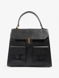 Saint Laurent Vintage Top Handle Black Grained Leather