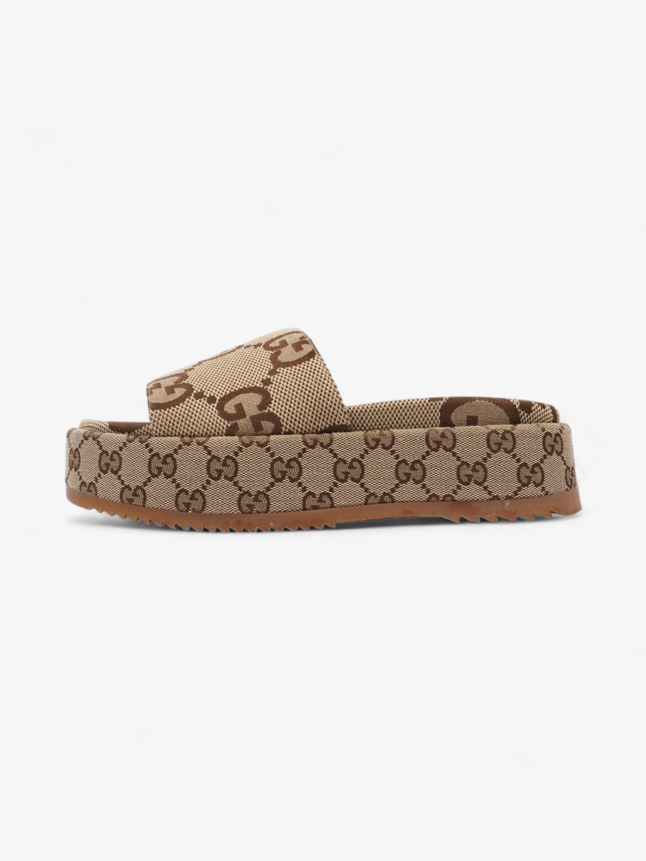 Gucci Angelina GG Platform Slides GG Supreme Canvas EU 38 UK 5