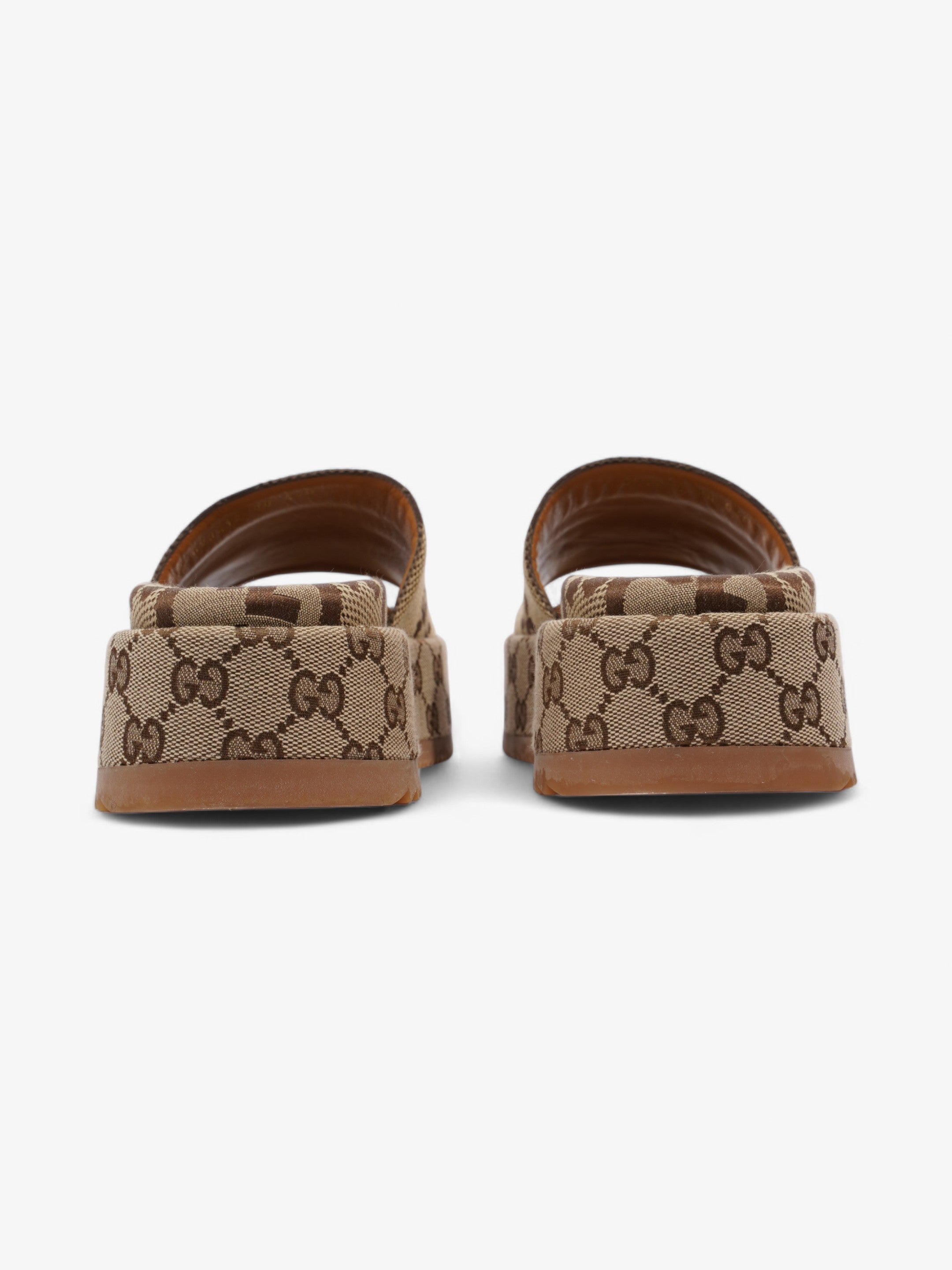 Gucci Angelina GG Platform Slides GG Supreme Canvas EU 38 UK 5