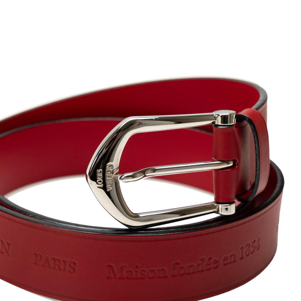Red Louis Vuitton 2013 Maison Fondee en 1854 Belt