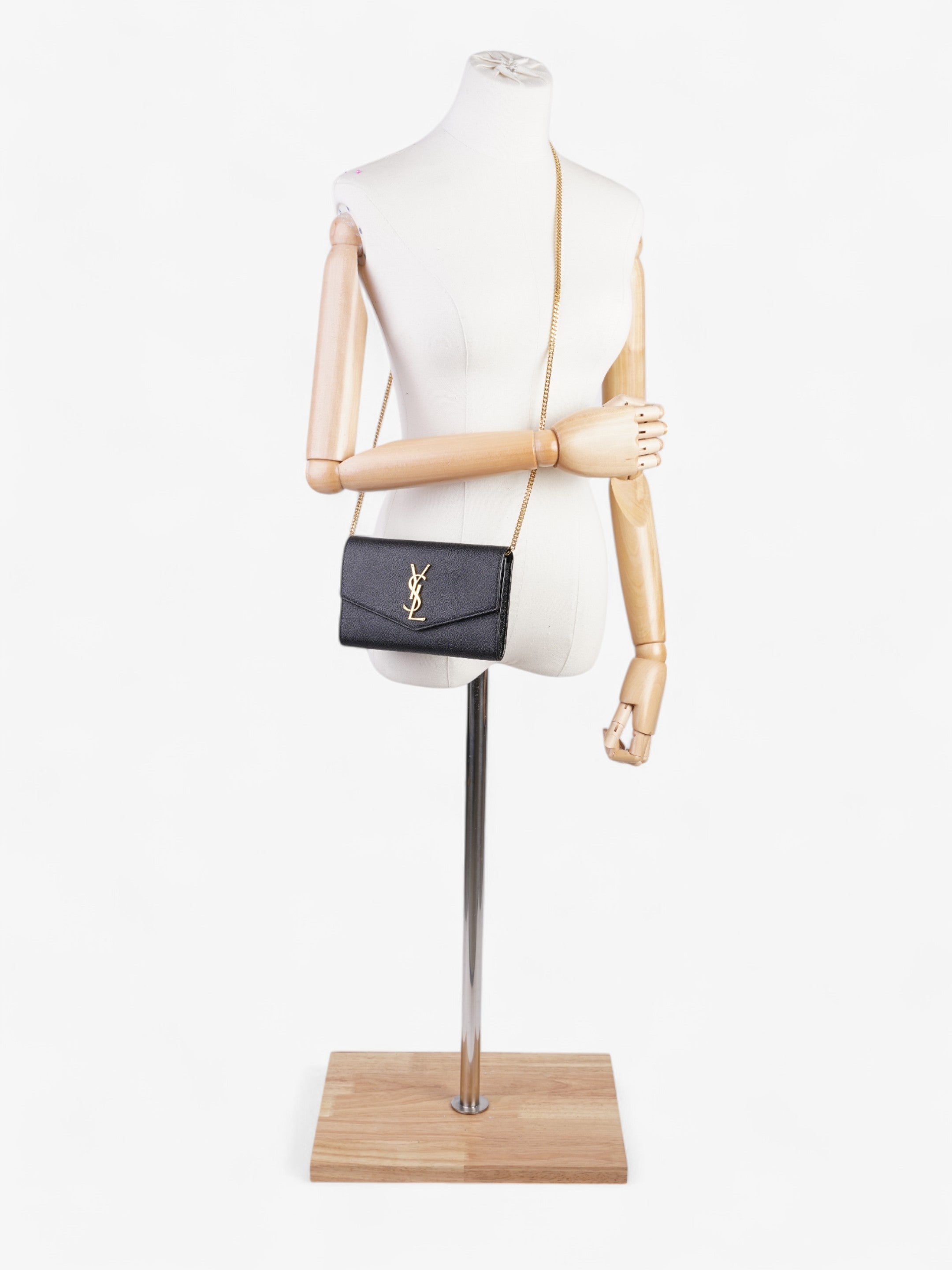 Saint Laurent Envelope Black Grained Leather