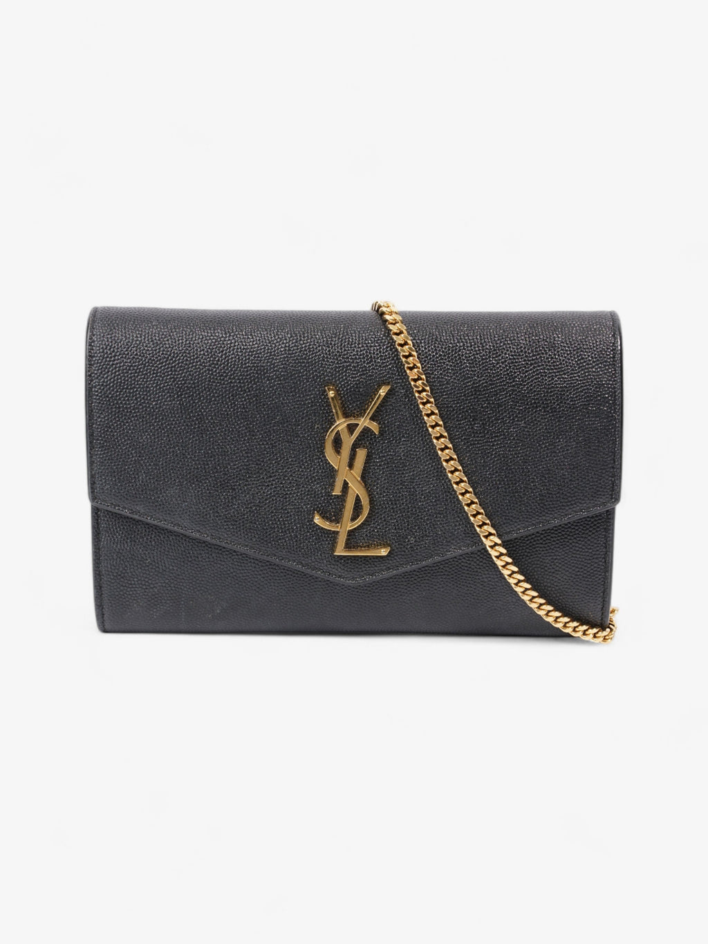 Saint Laurent Envelope Black Grained Leather