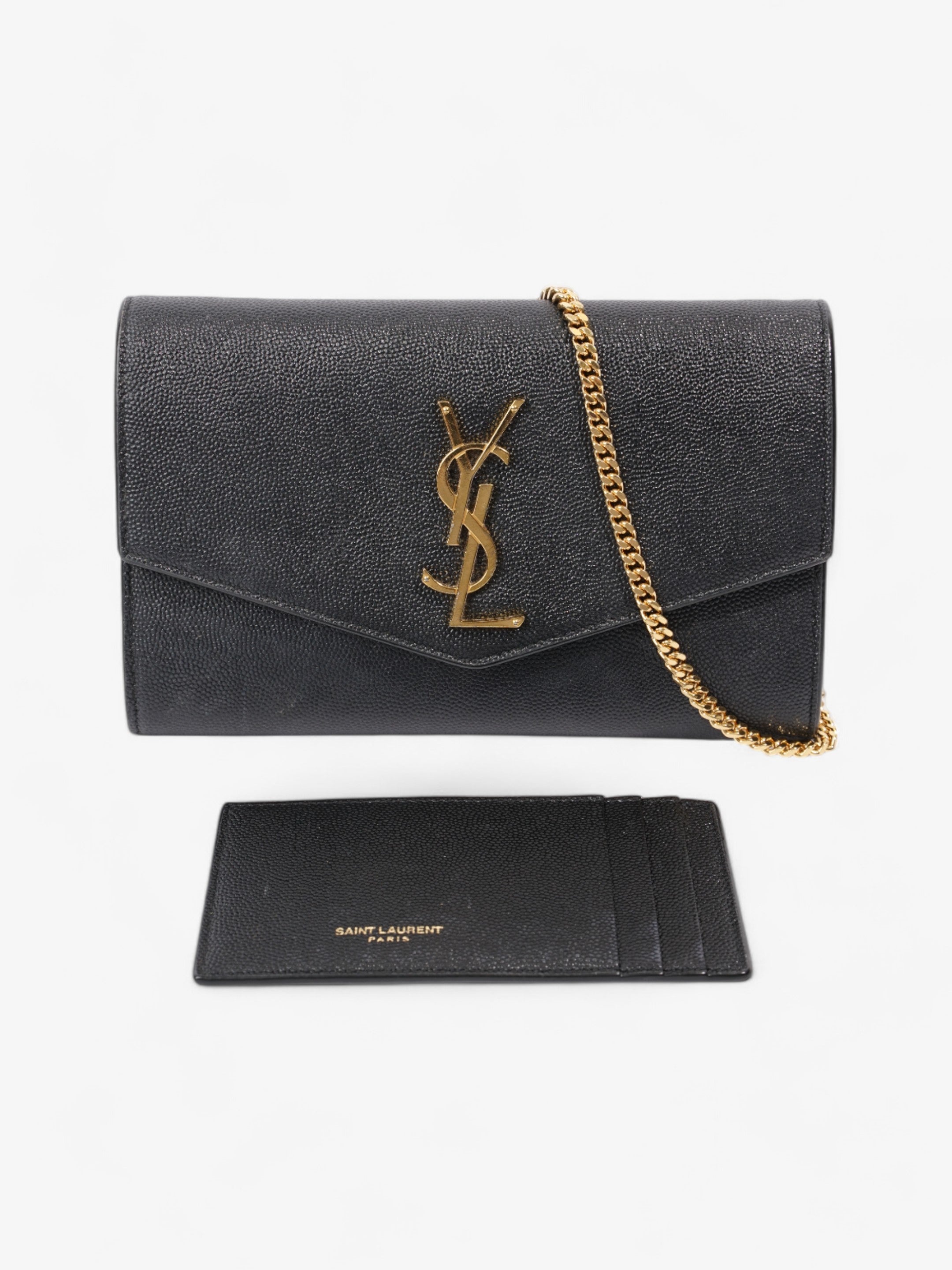 Saint Laurent Envelope Black Grained Leather