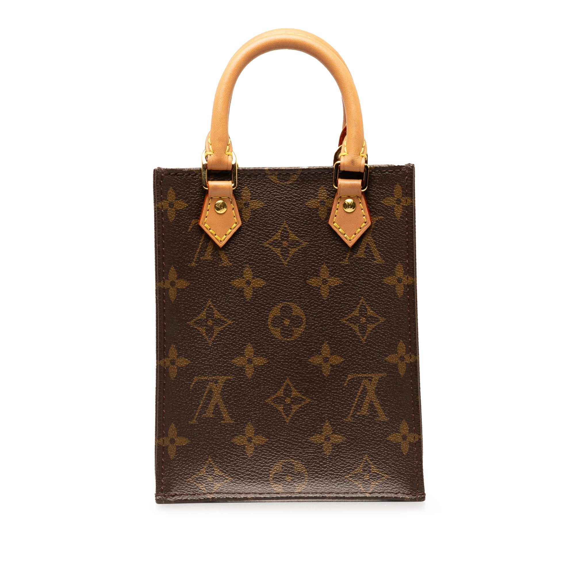 Brown Louis Vuitton Monogram Petit Sac Plat Satchel