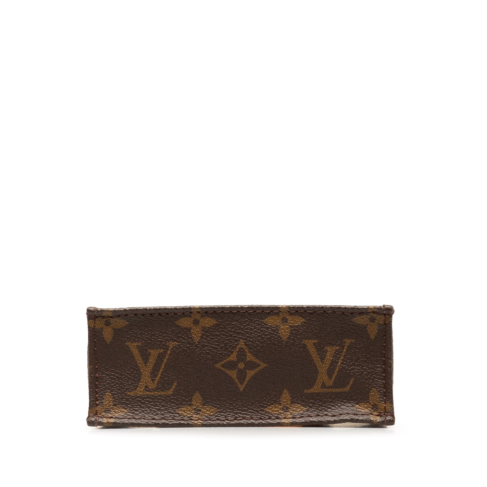 Brown Louis Vuitton Monogram Petit Sac Plat Satchel