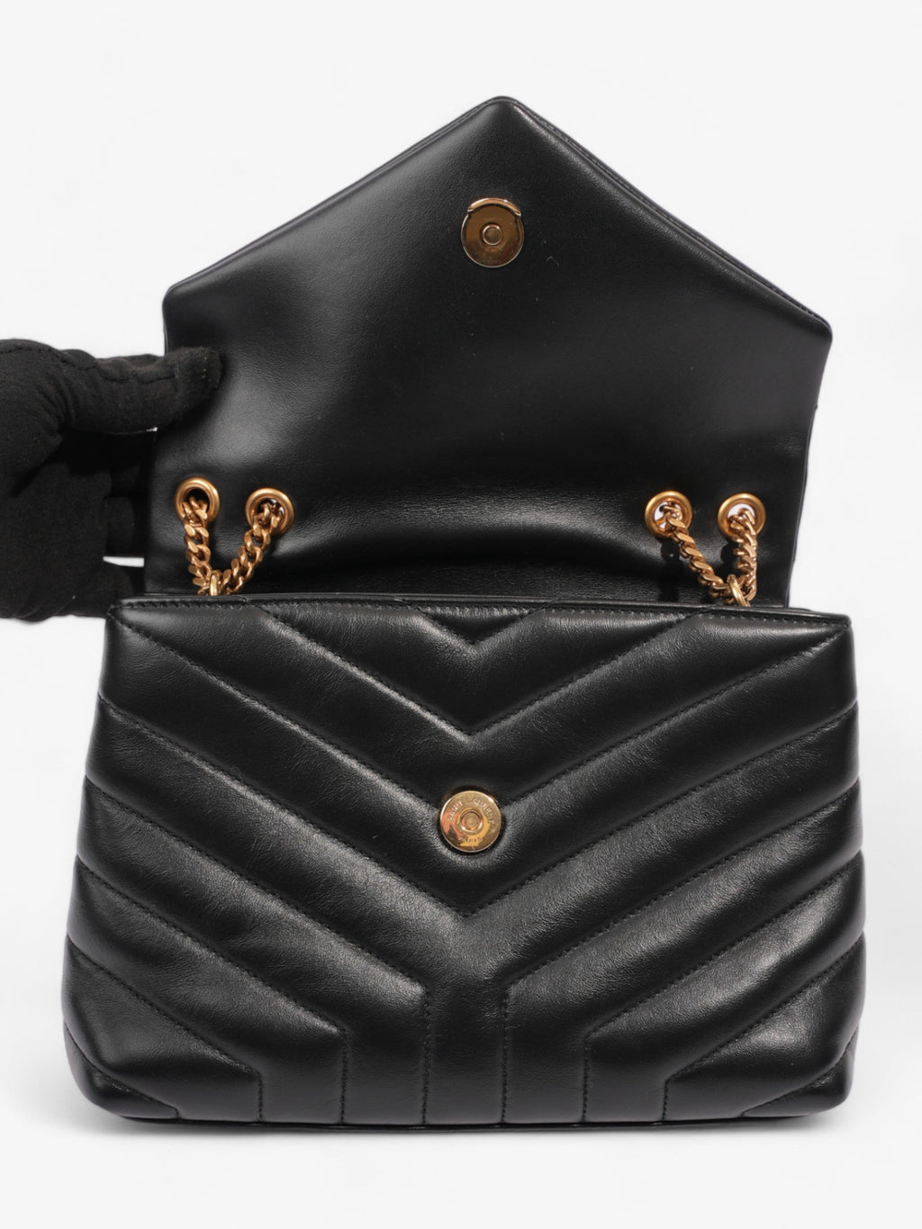 Saint Laurent LouLou Black Matelasse Leather Medium