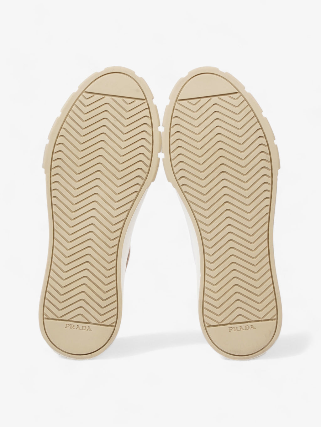 Prada Gabardine Triangle White / Beige Canvas EU 39.5 UK 6.5