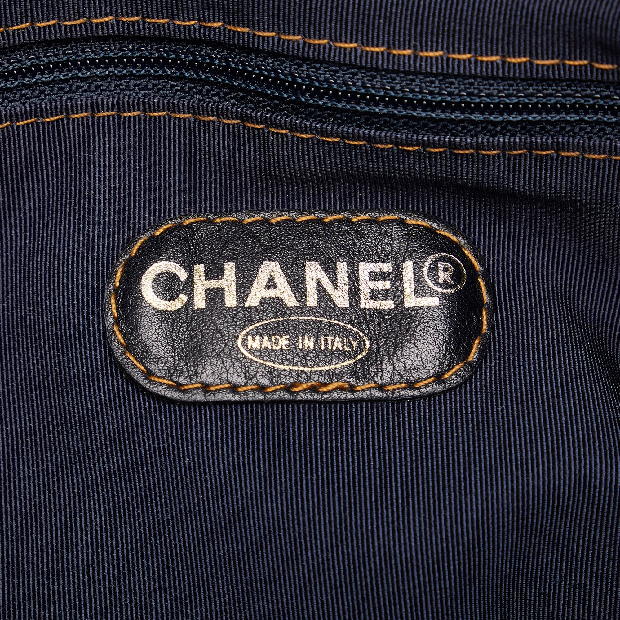 Blue Chanel CC Denim Tote Bag