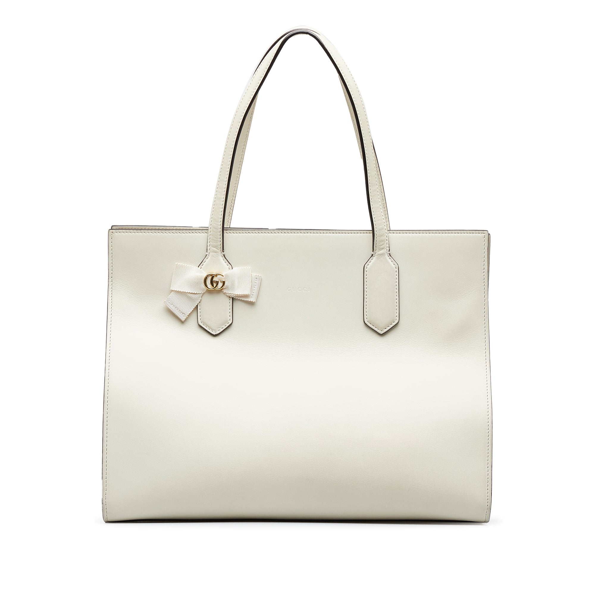 White Gucci GG Ribbon Tote Bag