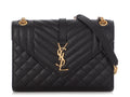 Saint Laurent Medium Black Triquilt Envelope Chain Bag