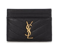 Saint Laurent Black MatelassÃ© Cassandre Card Holder
