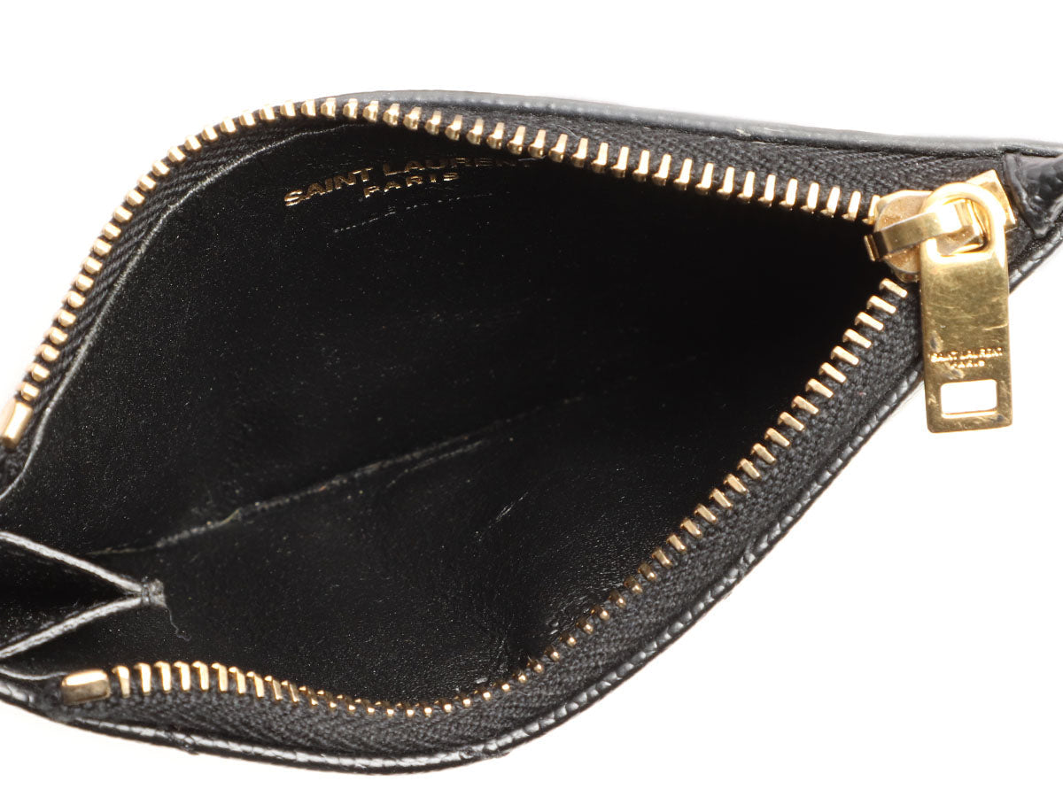 Saint Laurent Black Grain de Poudre Cassandre MatelassÃ© Fragments Card Case