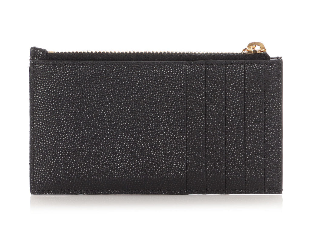 Saint Laurent Black Grain de Poudre Cassandre MatelassÃ© Fragments Card Case