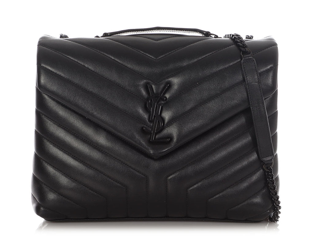 Saint Laurent Medium So Black MatelassÃ© Calfskin Loulou