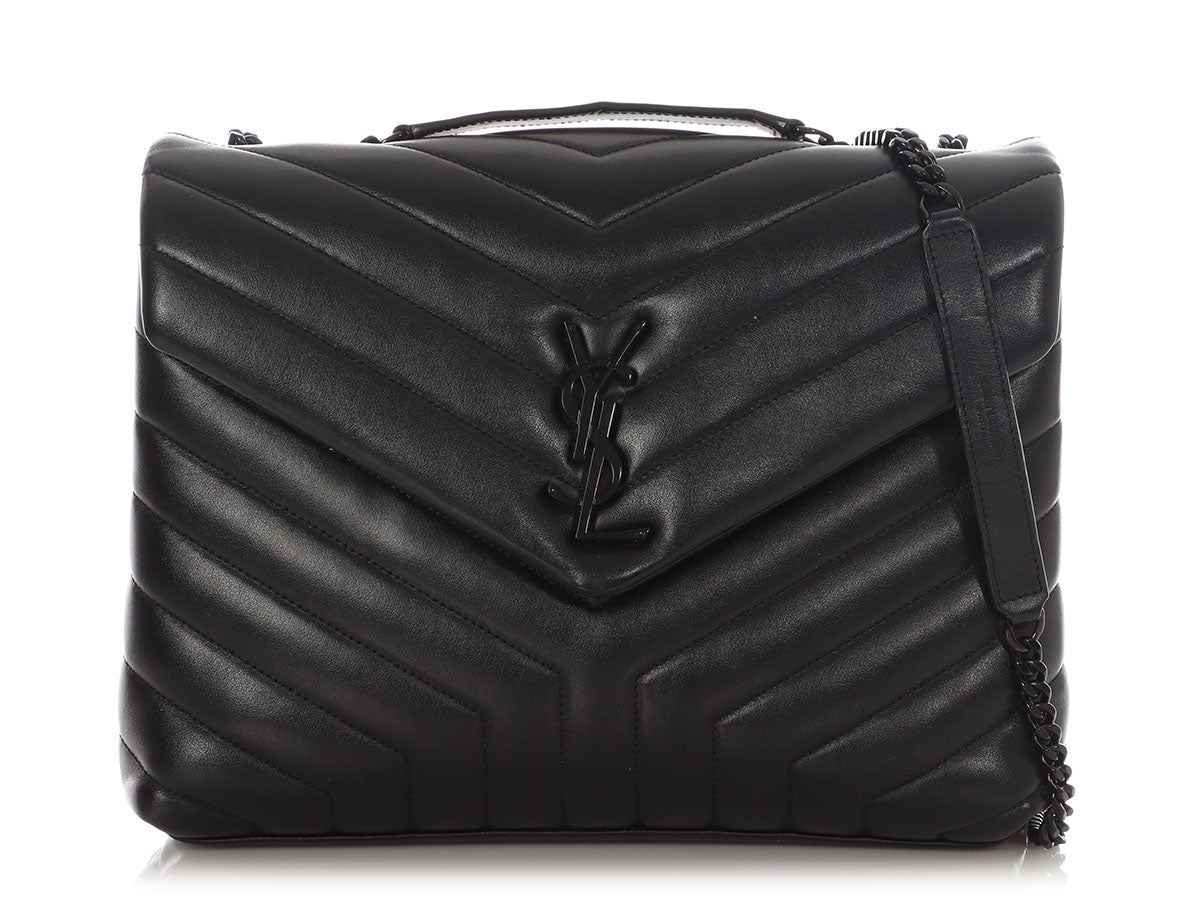 Saint Laurent Medium So Black MatelassÃ© Calfskin Loulou