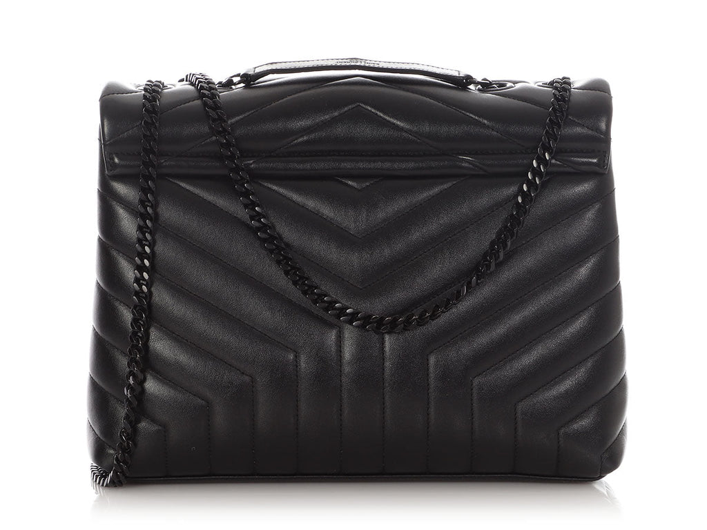 Saint Laurent Medium So Black MatelassÃ© Calfskin Loulou