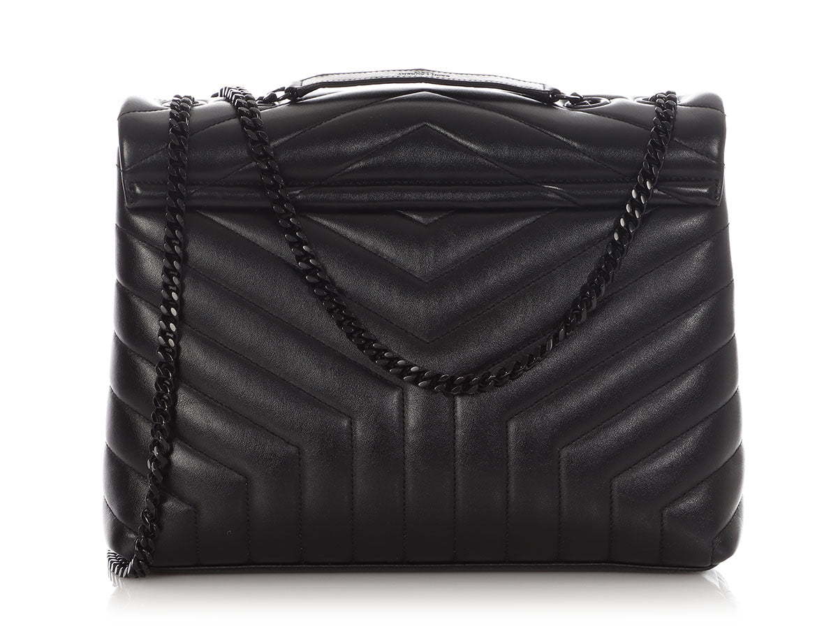 Saint Laurent Medium So Black MatelassÃ© Calfskin Loulou