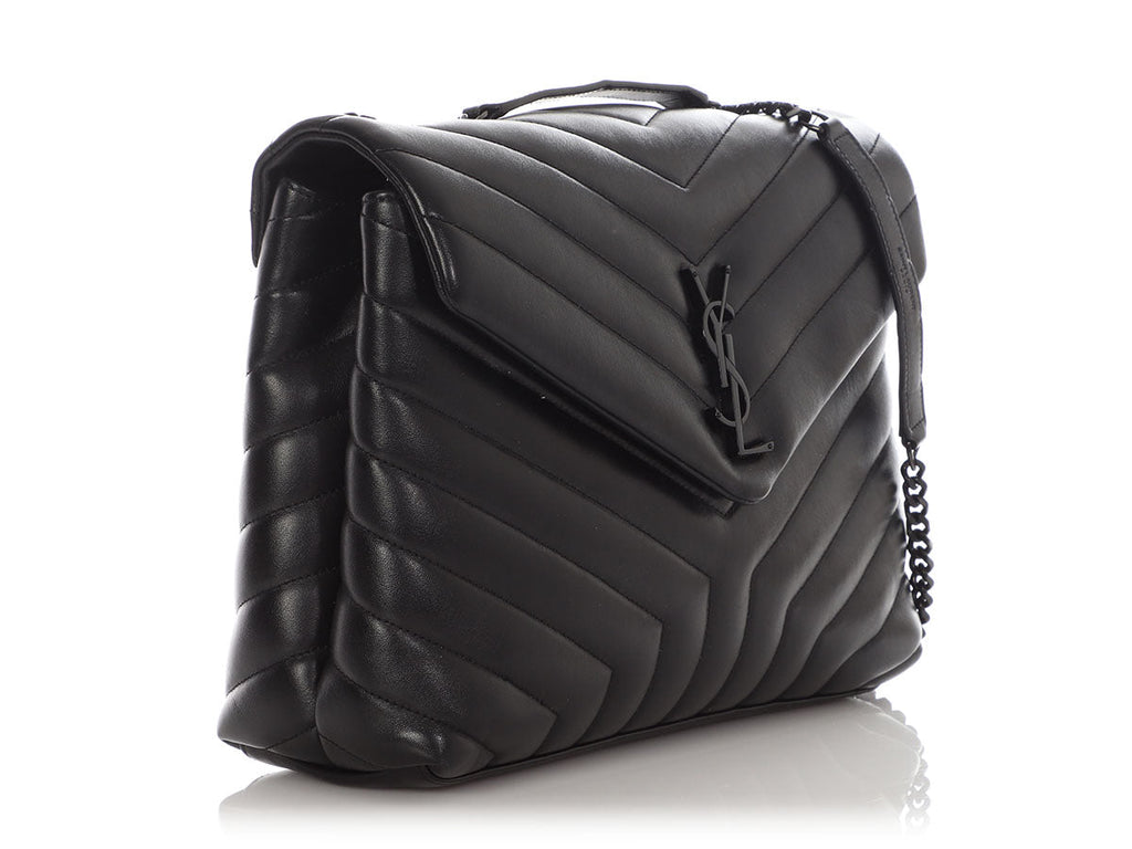 Saint Laurent Medium So Black MatelassÃ© Calfskin Loulou