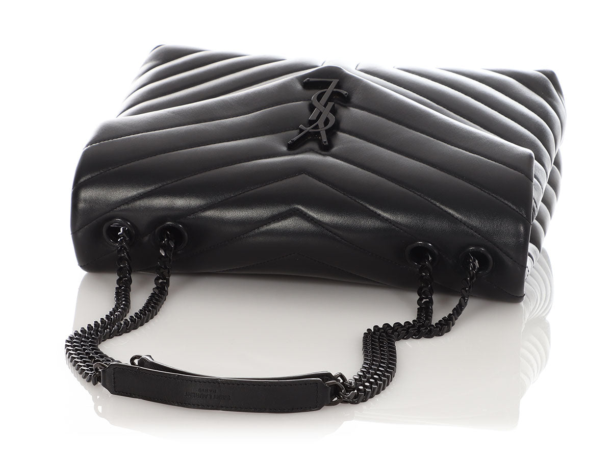 Saint Laurent Medium So Black MatelassÃ© Calfskin Loulou