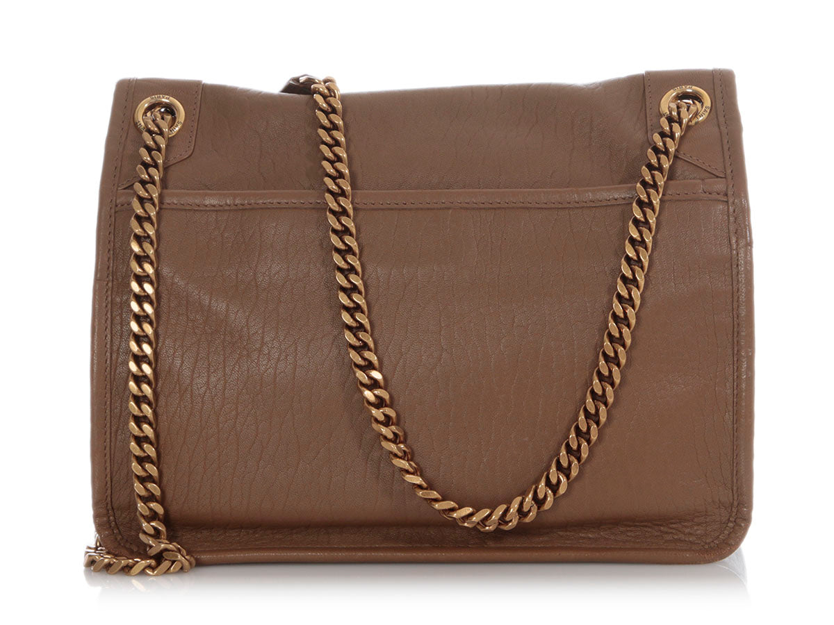Saint Laurent Medium Brown Grained Lambskin Niki Bag