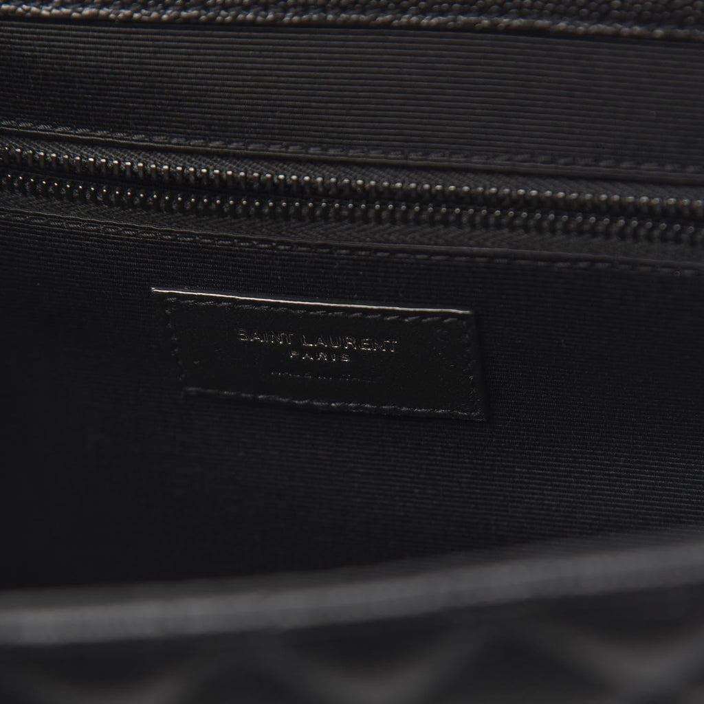 YSL GRAIN DE POUDRE MIXED MATELASSE LARGE TRIQUILT MONOGRAM BAG