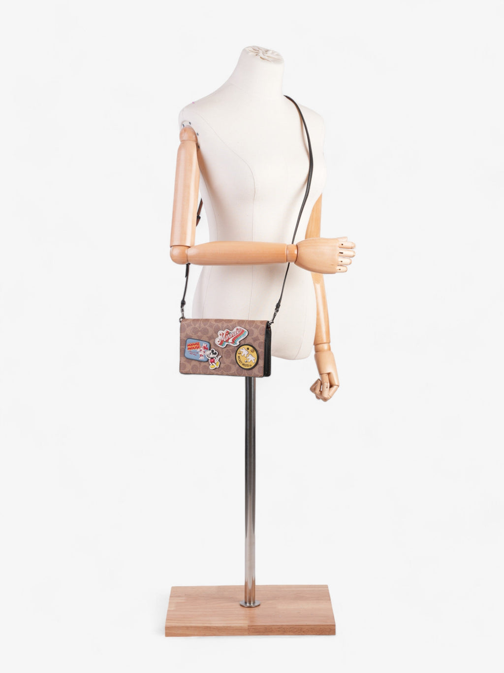 Coach Mickey Mouse Patch Hayden Foldover Brown / Multicoloured Coated Canvas