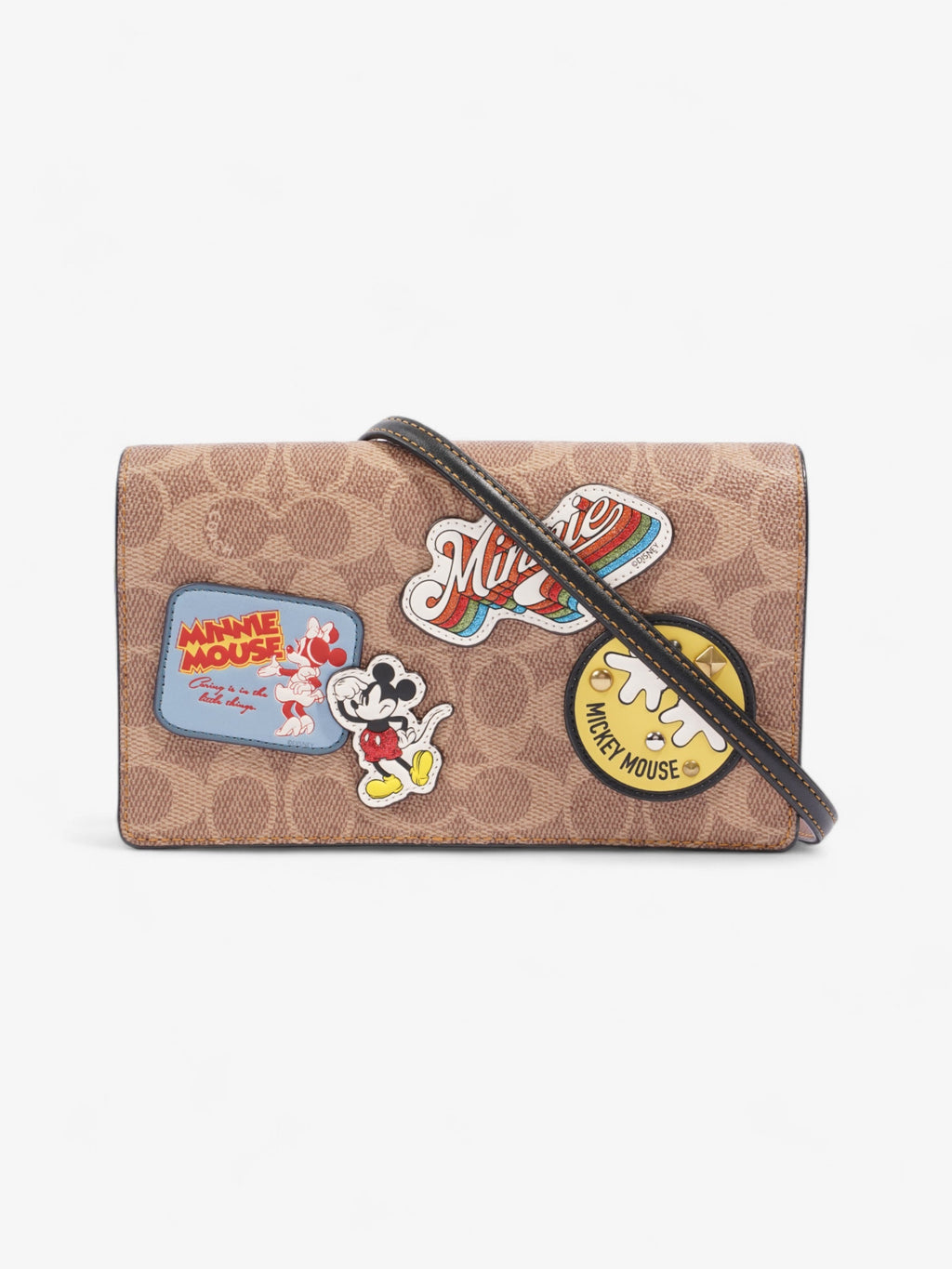 Coach Mickey Mouse Patch Hayden Foldover Brown / Multicoloured Coated Canvas