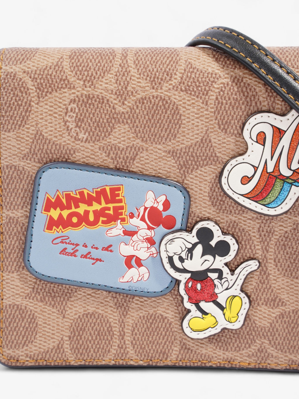 Coach Mickey Mouse Patch Hayden Foldover Brown / Multicoloured Coated Canvas
