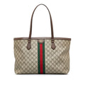 Brown Gucci GG Supreme Ophidia Tote