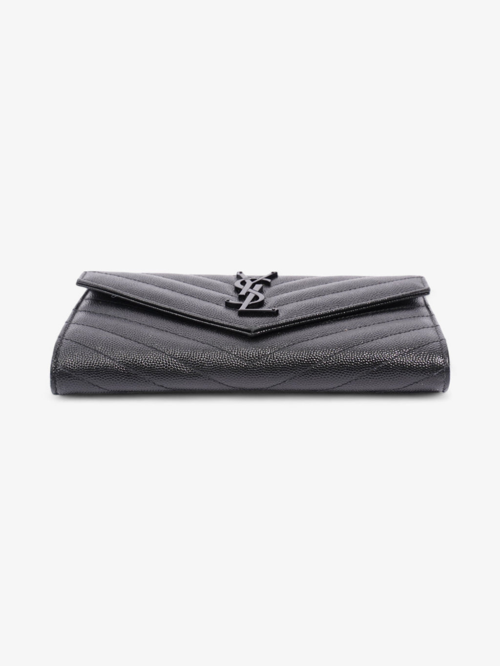Saint Laurent Cassandre Flap Wallet Black Calfskin Leather