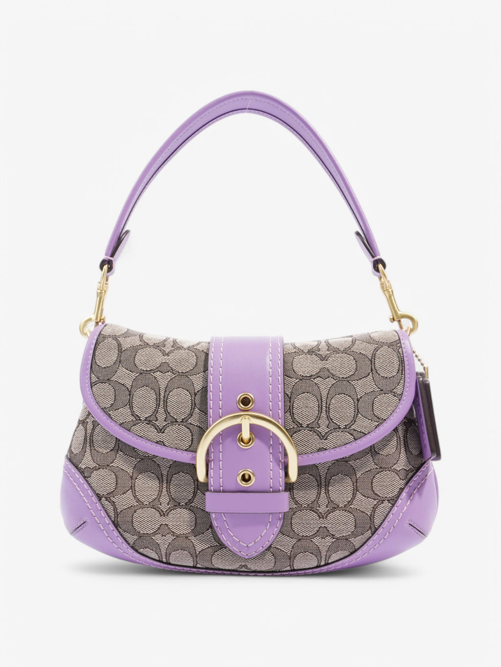 Coach Soho Flap Bag Beige / Lilac Canvas