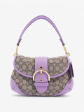 Coach Soho Flap Bag Beige / Lilac Canvas