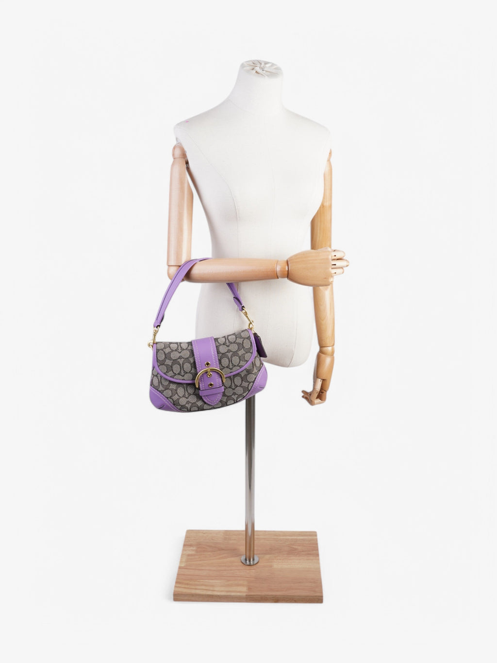 Coach Soho Flap Bag Beige / Lilac Canvas