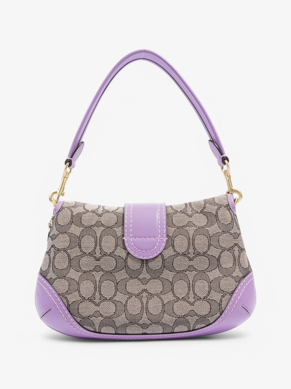 Coach Soho Flap Bag Beige / Lilac Canvas