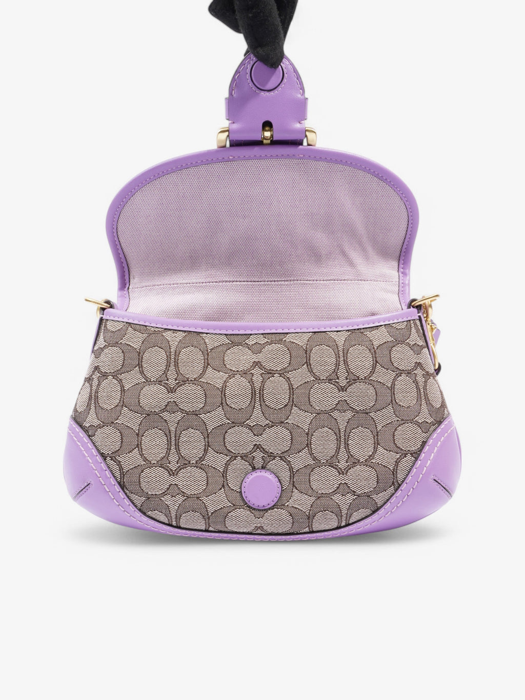 Coach Soho Flap Bag Beige / Lilac Canvas