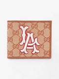 Gucci LA Dodgers Bi-Fold Wallet Beige / Brown Canvas