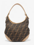 Fendi Zucca Hobo Tobacco / Brown / Beige Canvas Small