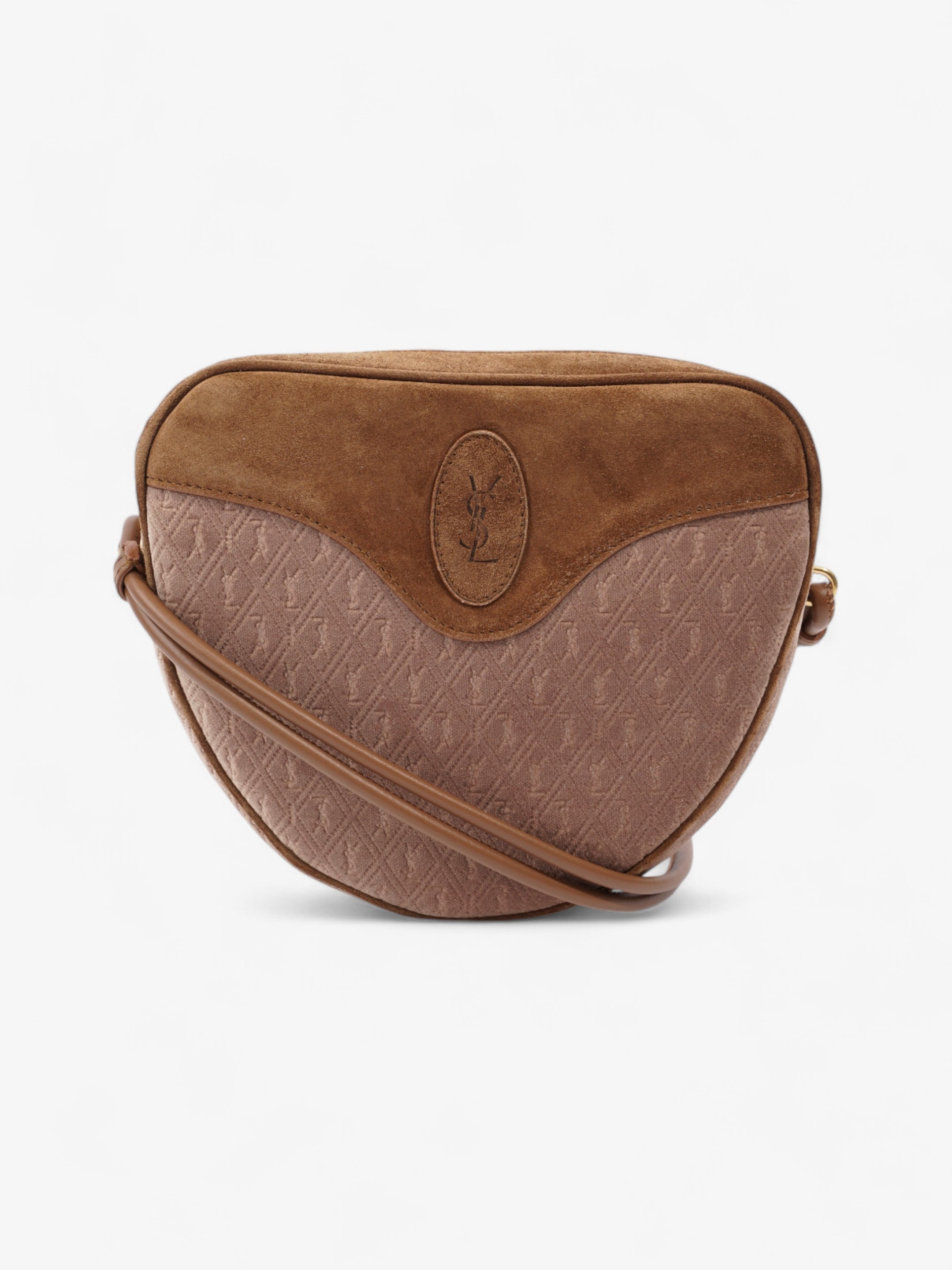 Saint Laurent Le Monogramme Cè‰™ur Brown / Beige Velvet