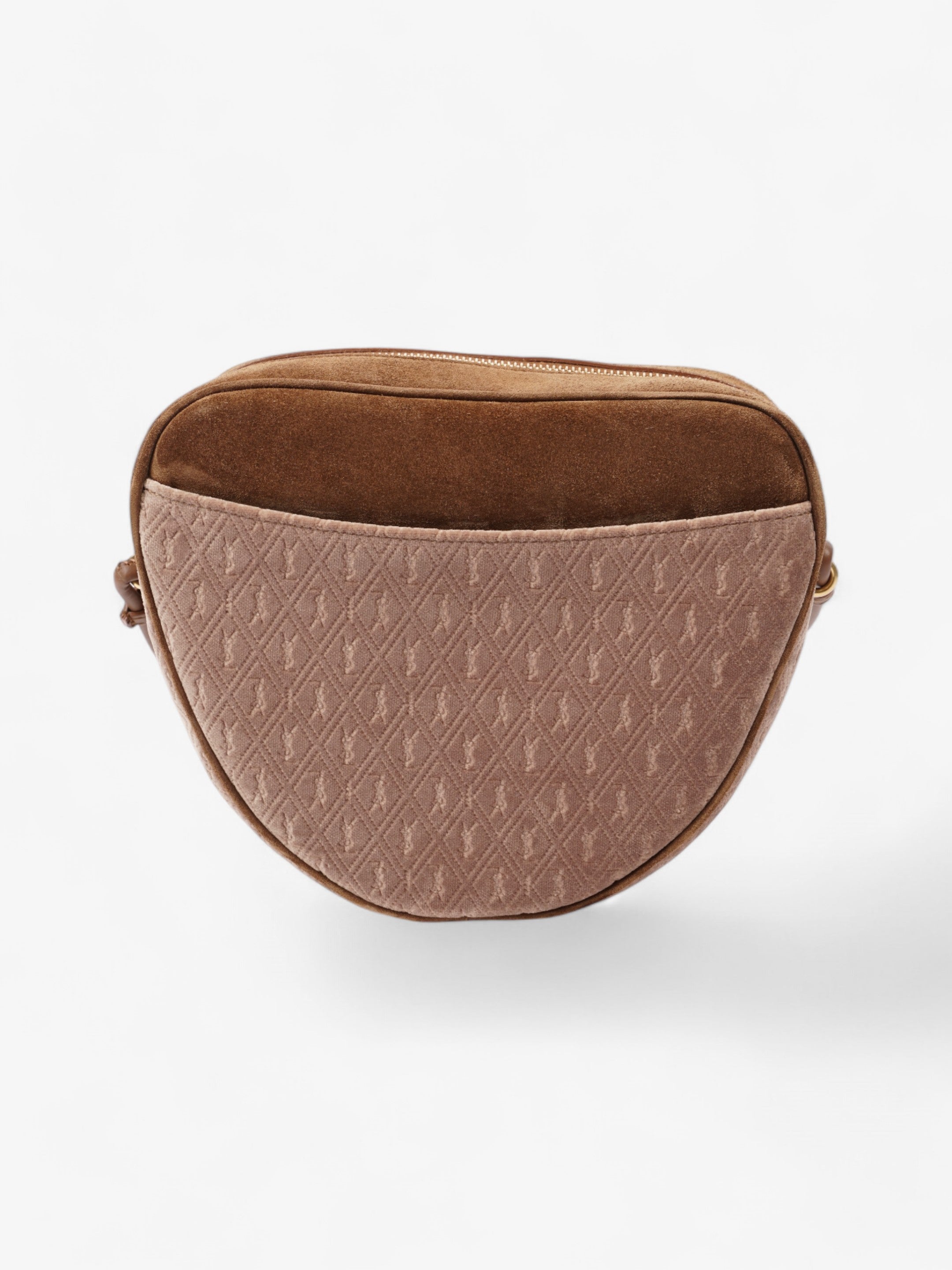 Saint Laurent Le Monogramme Cè‰™ur Brown / Beige Velvet