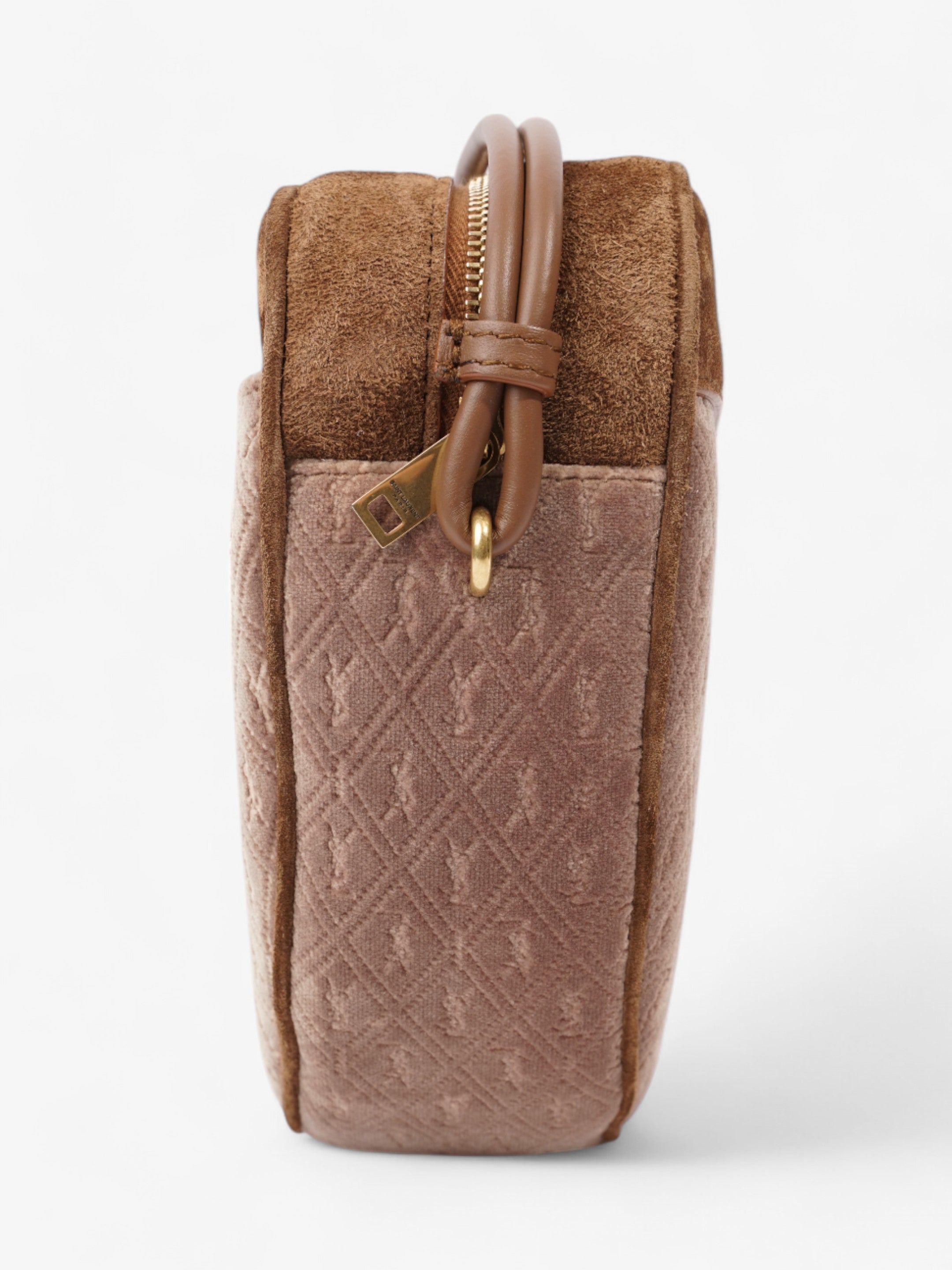 Saint Laurent Le Monogramme Cè‰™ur Brown / Beige Velvet
