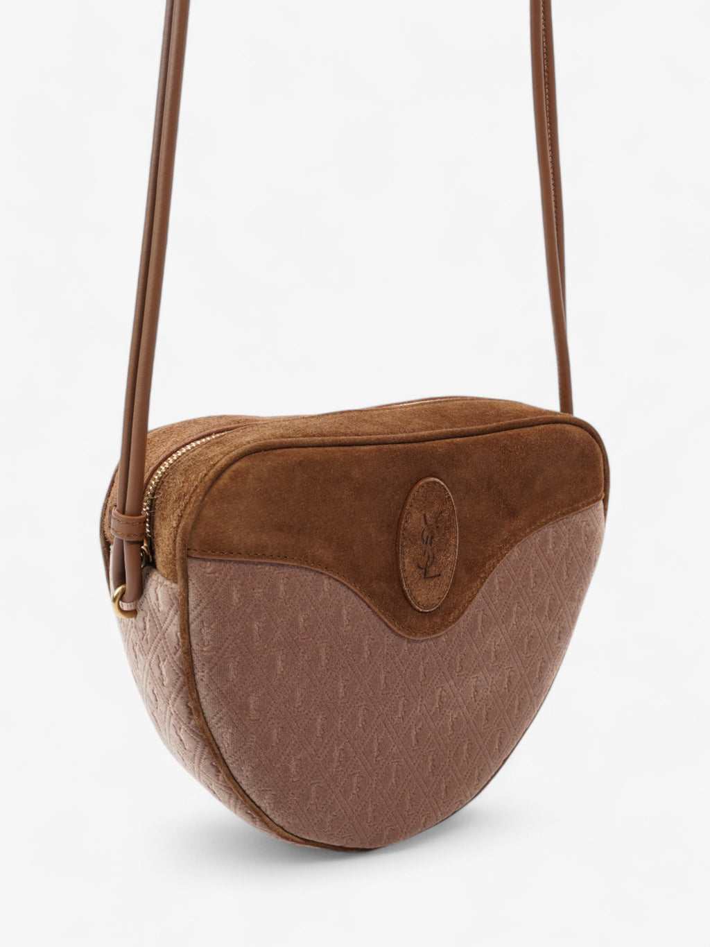 Saint Laurent Le Monogramme Cè‰™ur Brown / Beige Velvet