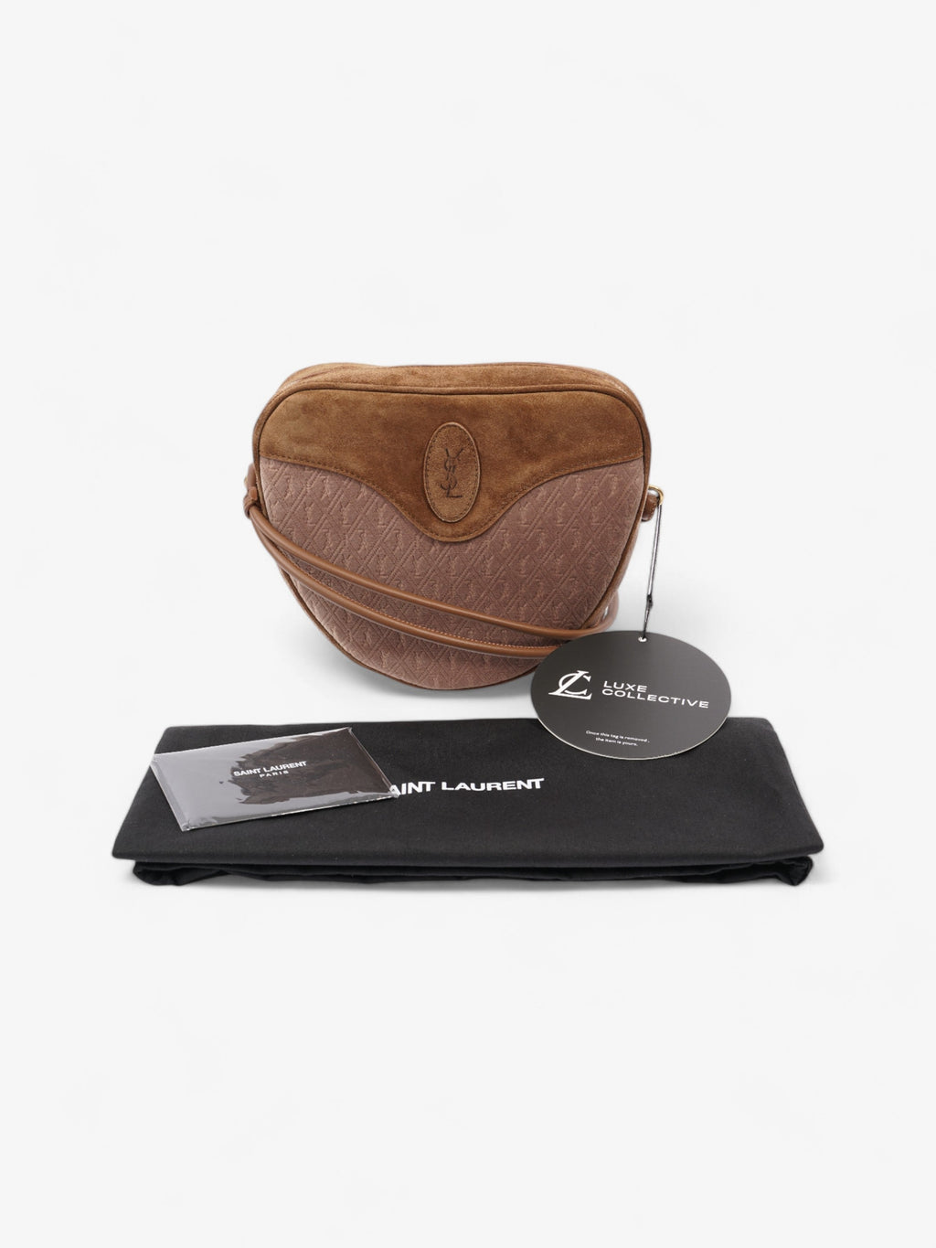 Saint Laurent Le Monogramme Cè‰™ur Brown / Beige Velvet