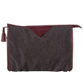 Yves Saint Laurent Burgundy & Grey Clutch