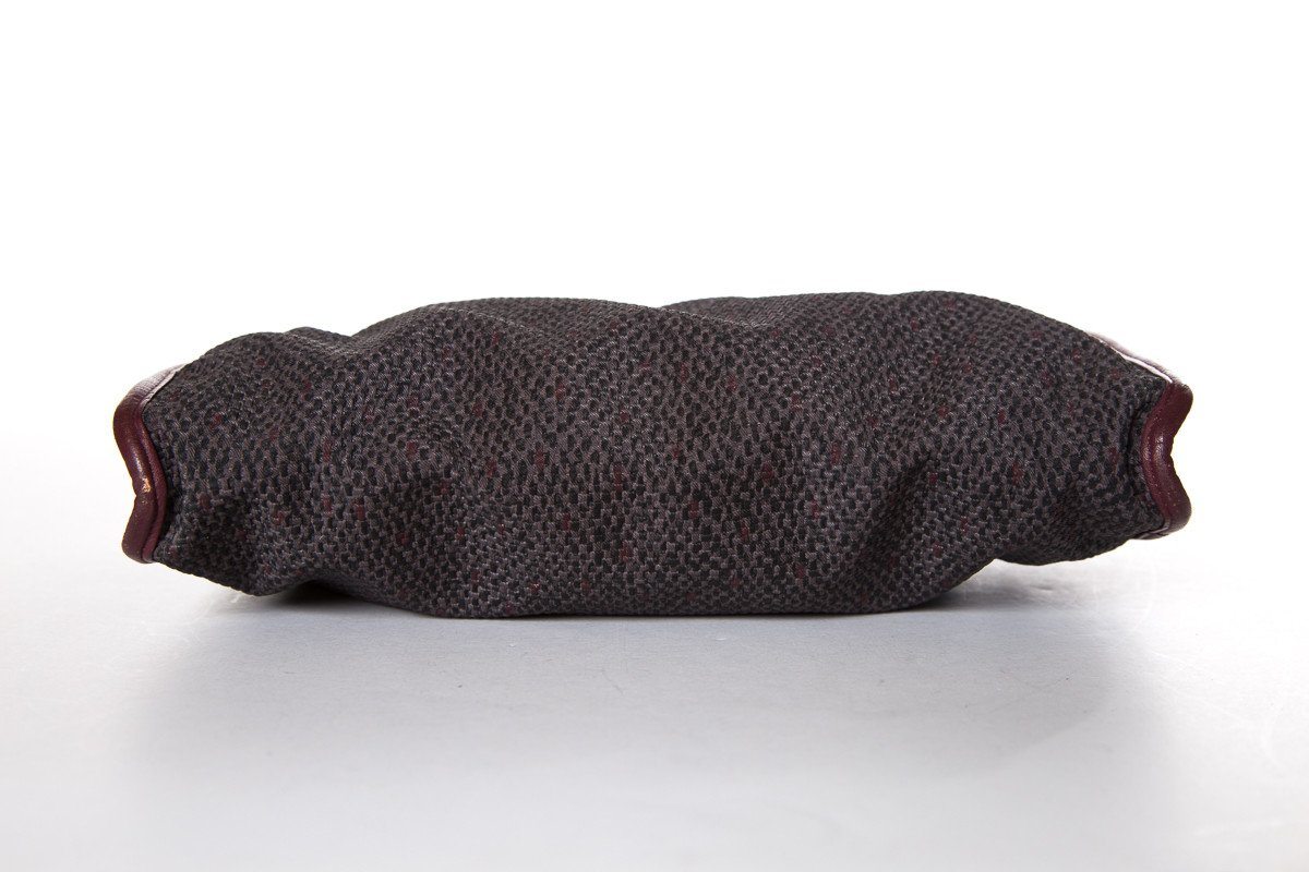 Yves Saint Laurent Burgundy & Grey Clutch